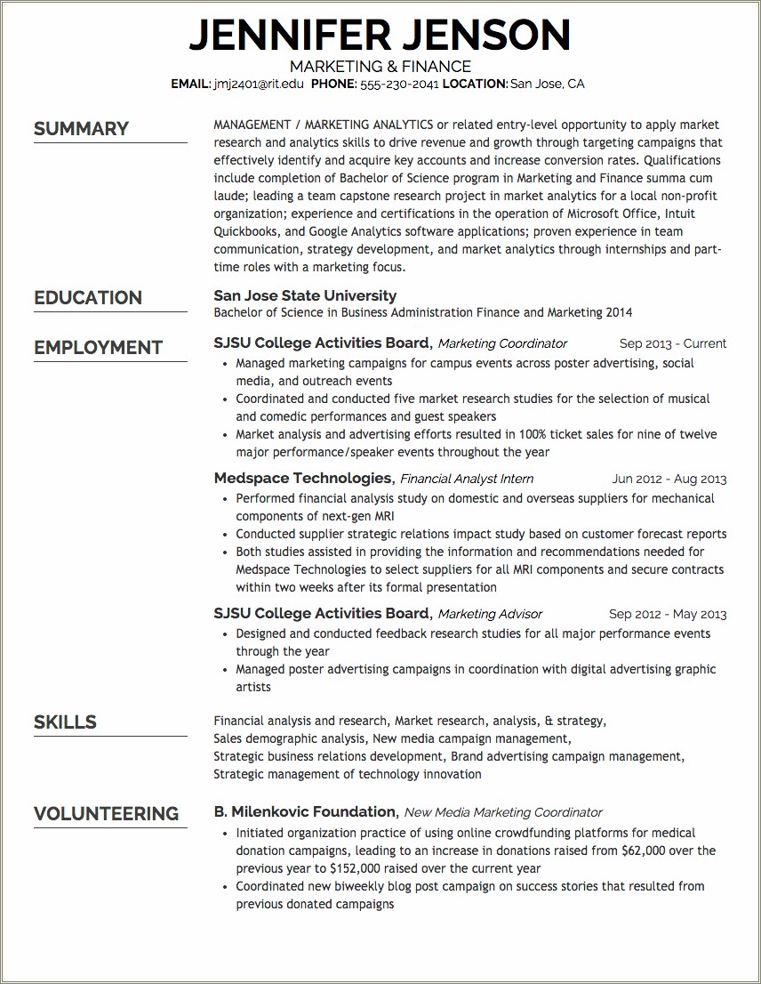 Resume For A Ca State Job