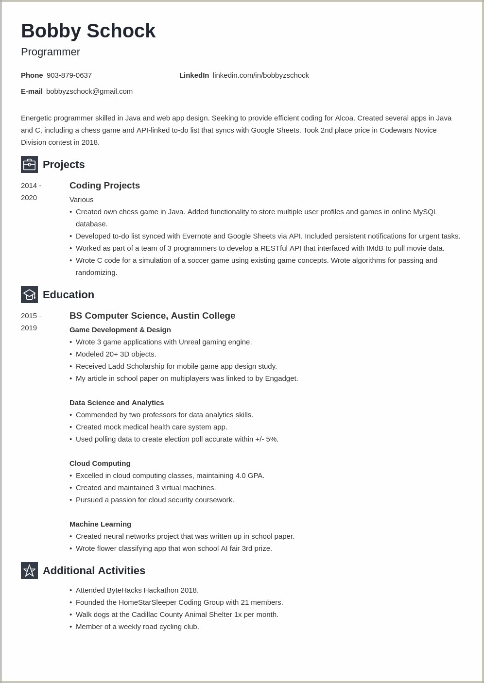 Resume For A Lot Of Experience