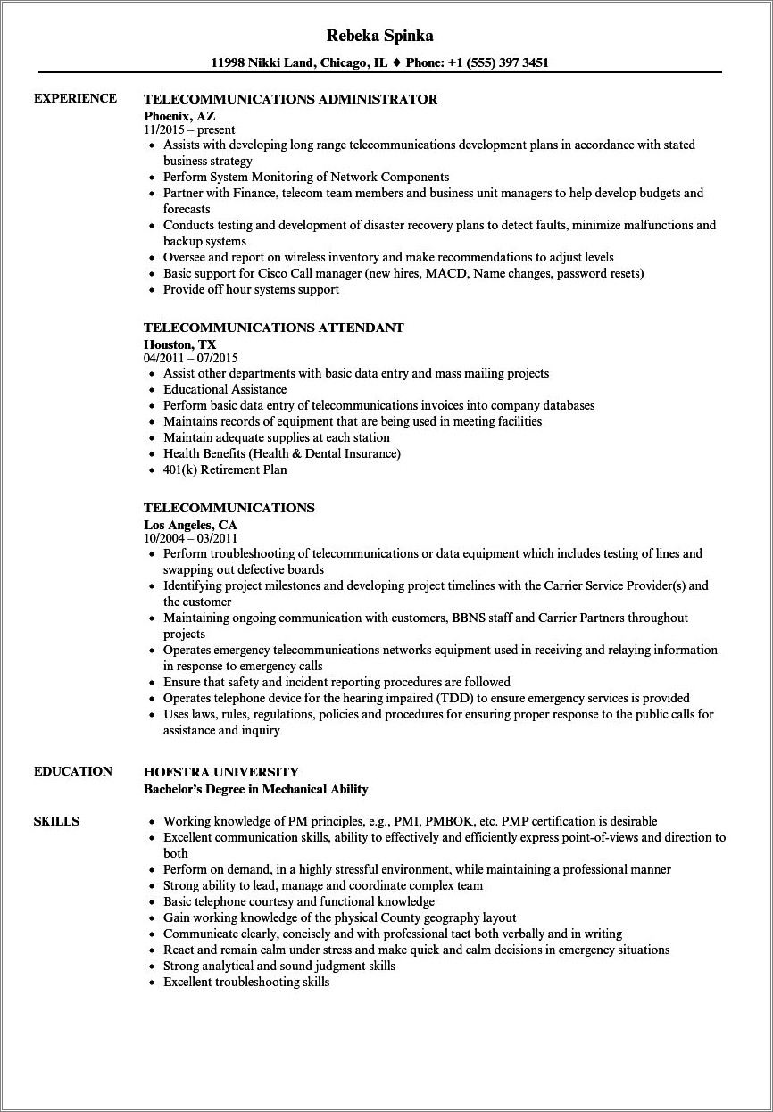 Resume For A Retirement Job After