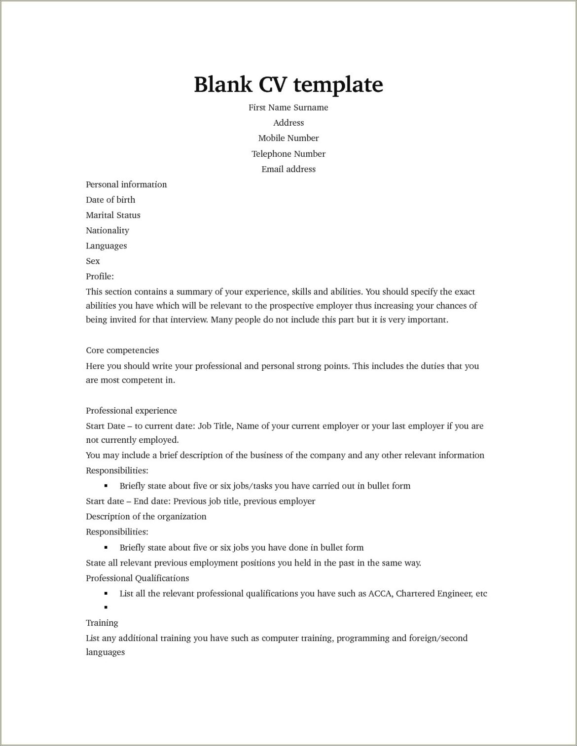 Resume For A Second Part Time Job