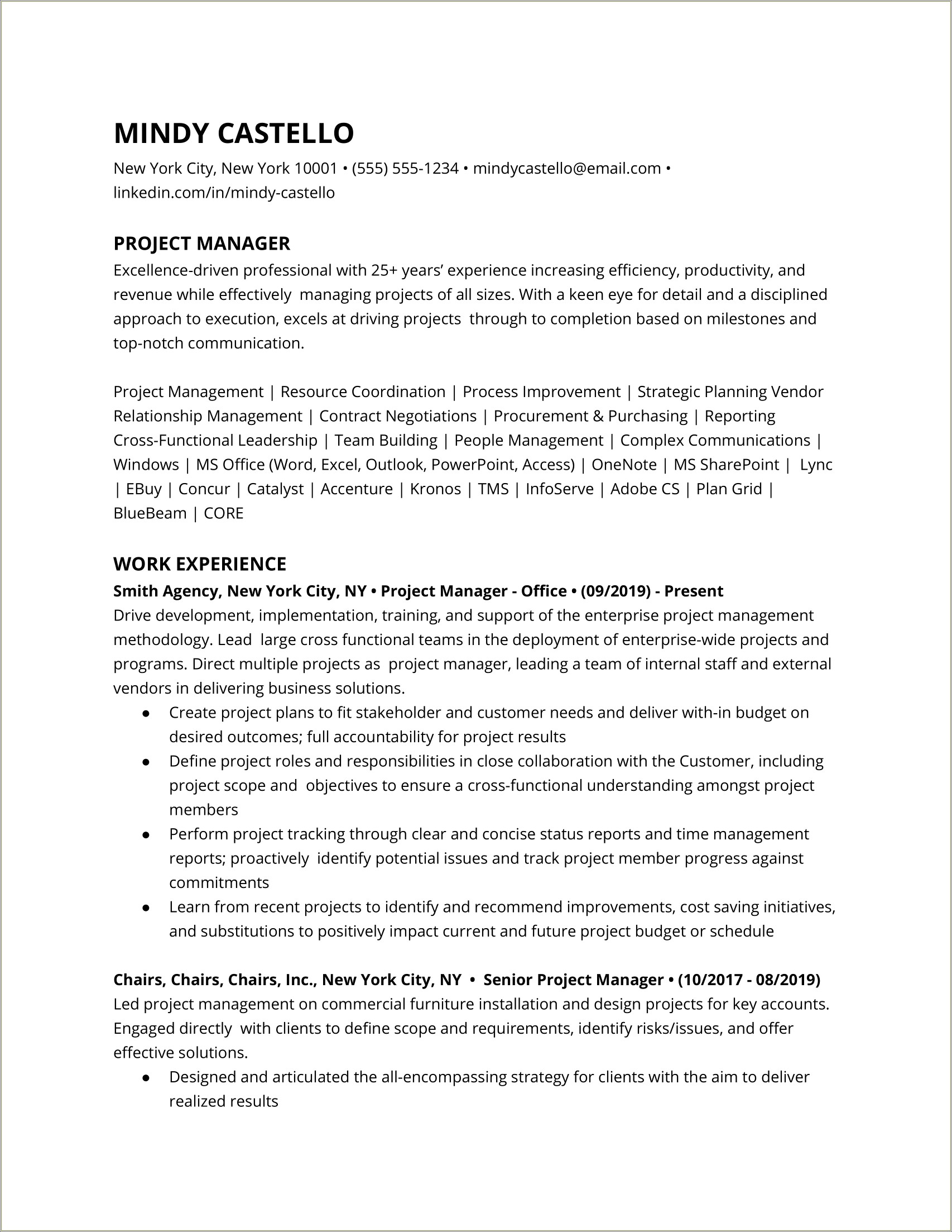 Resume For Creating A Website And Managing It