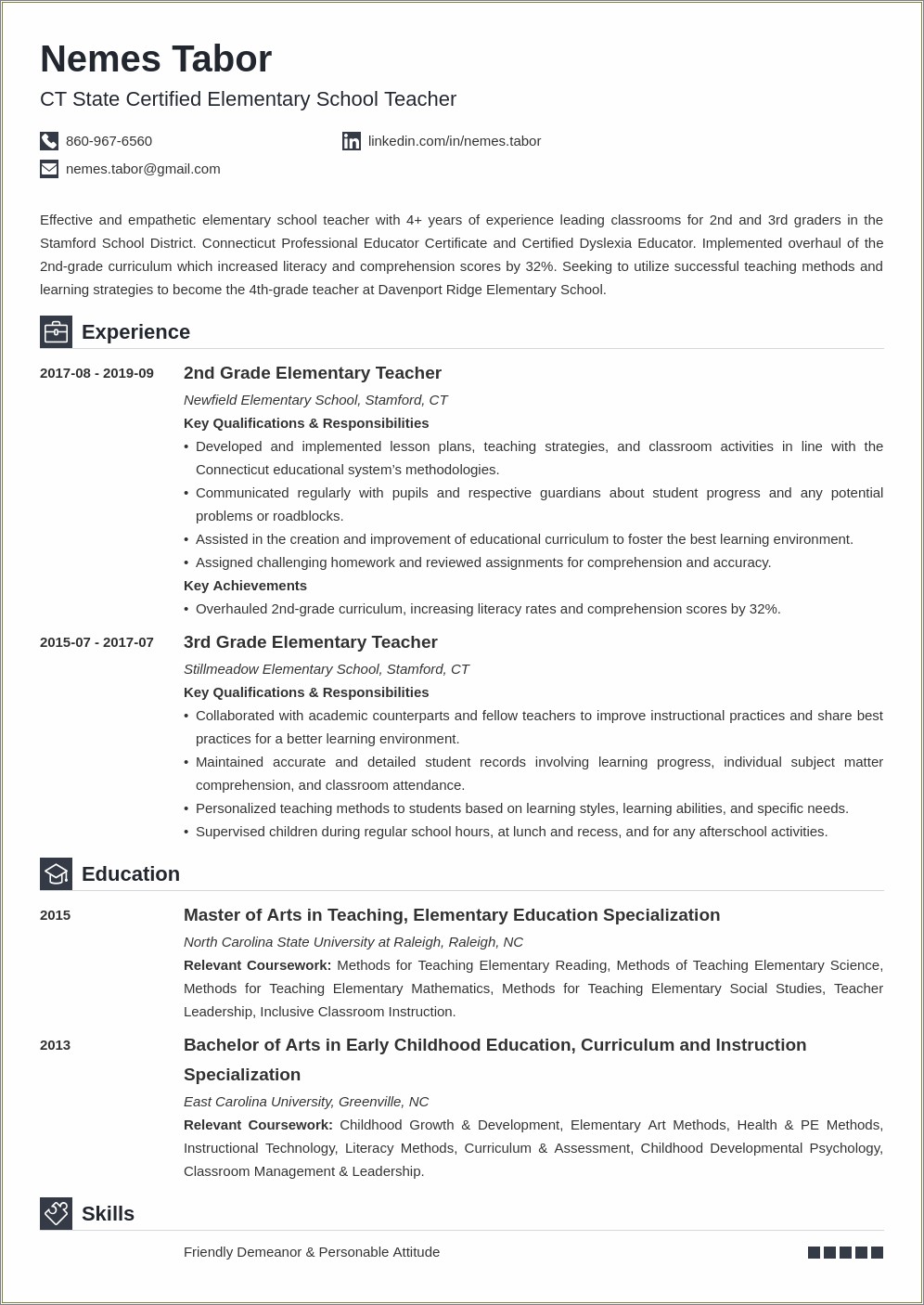 Resume For Early Childhood Teacher With No Experience