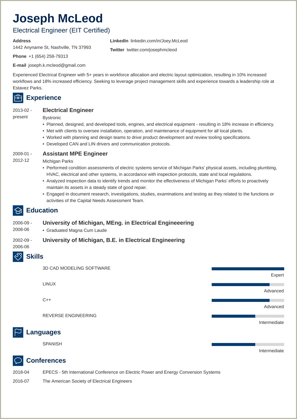 Resume For Electrical Engineer With 4 Years Experience