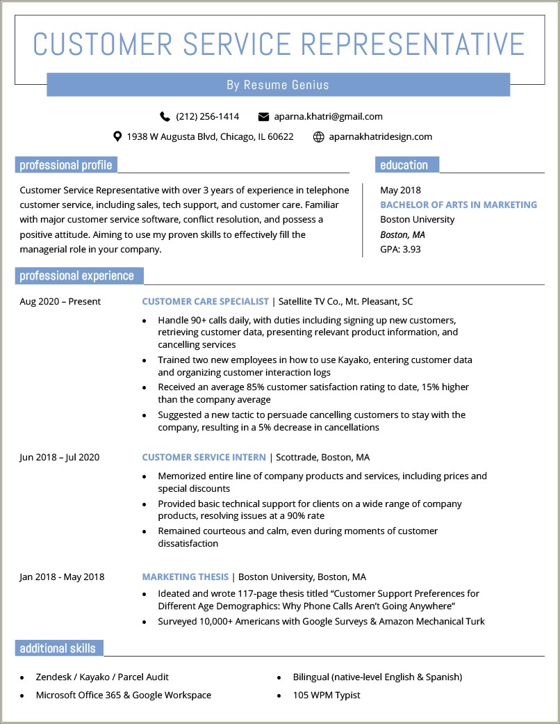 Resume For Entry Level Example 2018