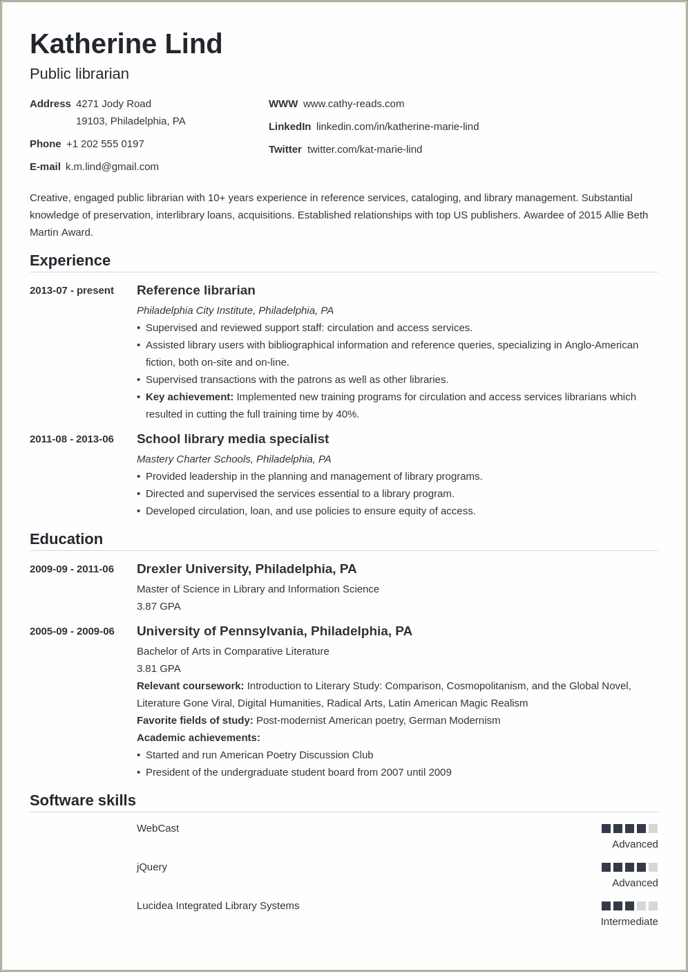 Resume For Library Technician No Experience