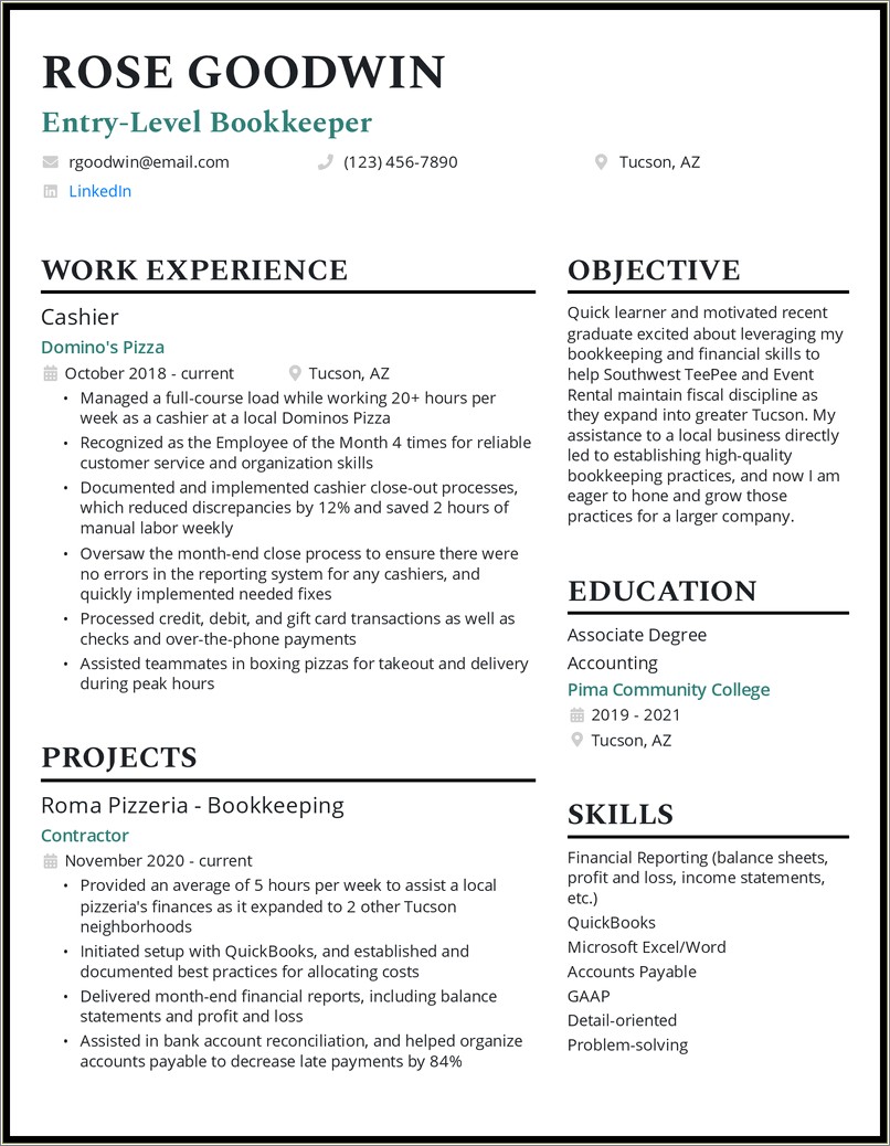 Resume For Part Time Job In Canada