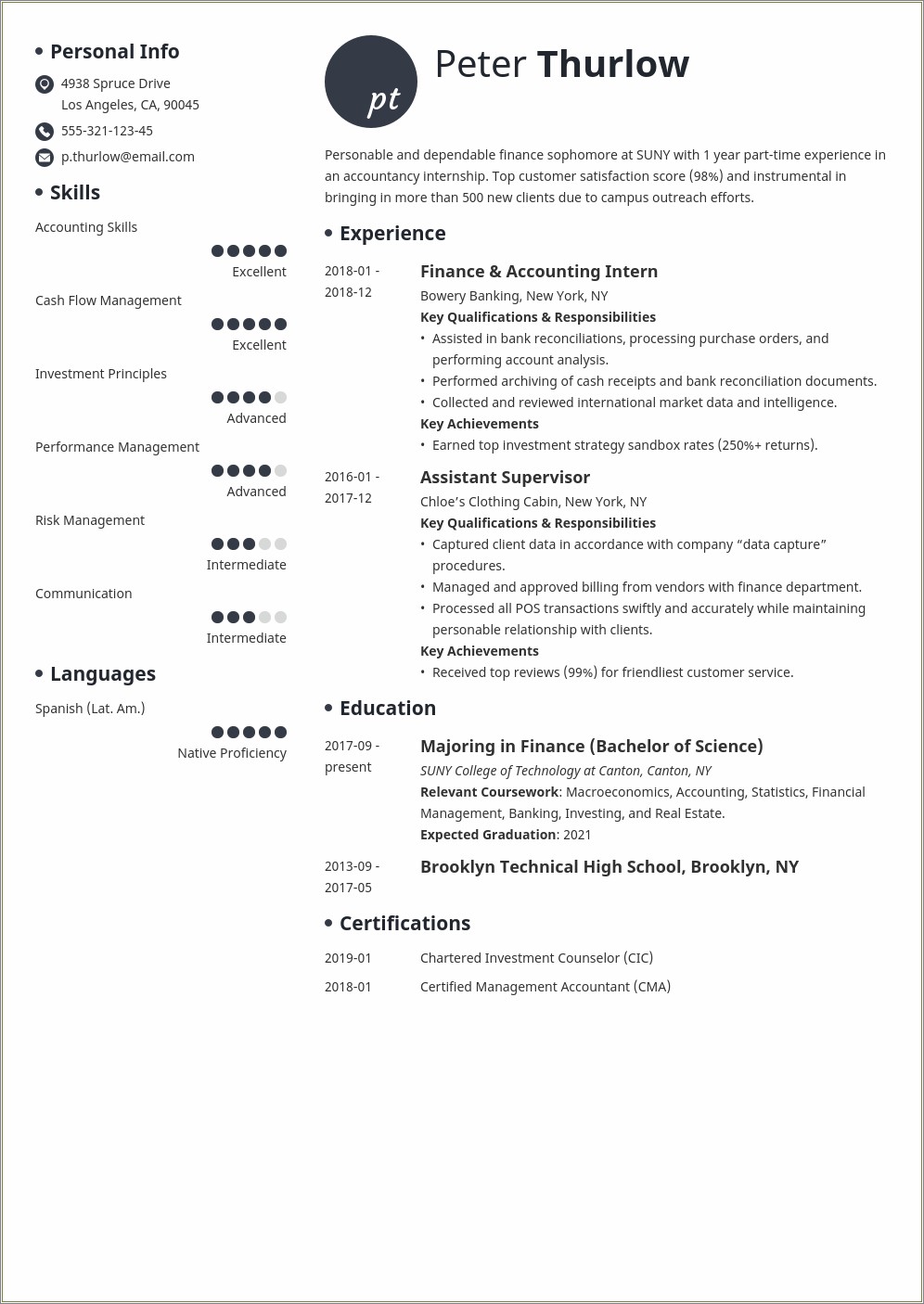 Resume For Research Internship High School