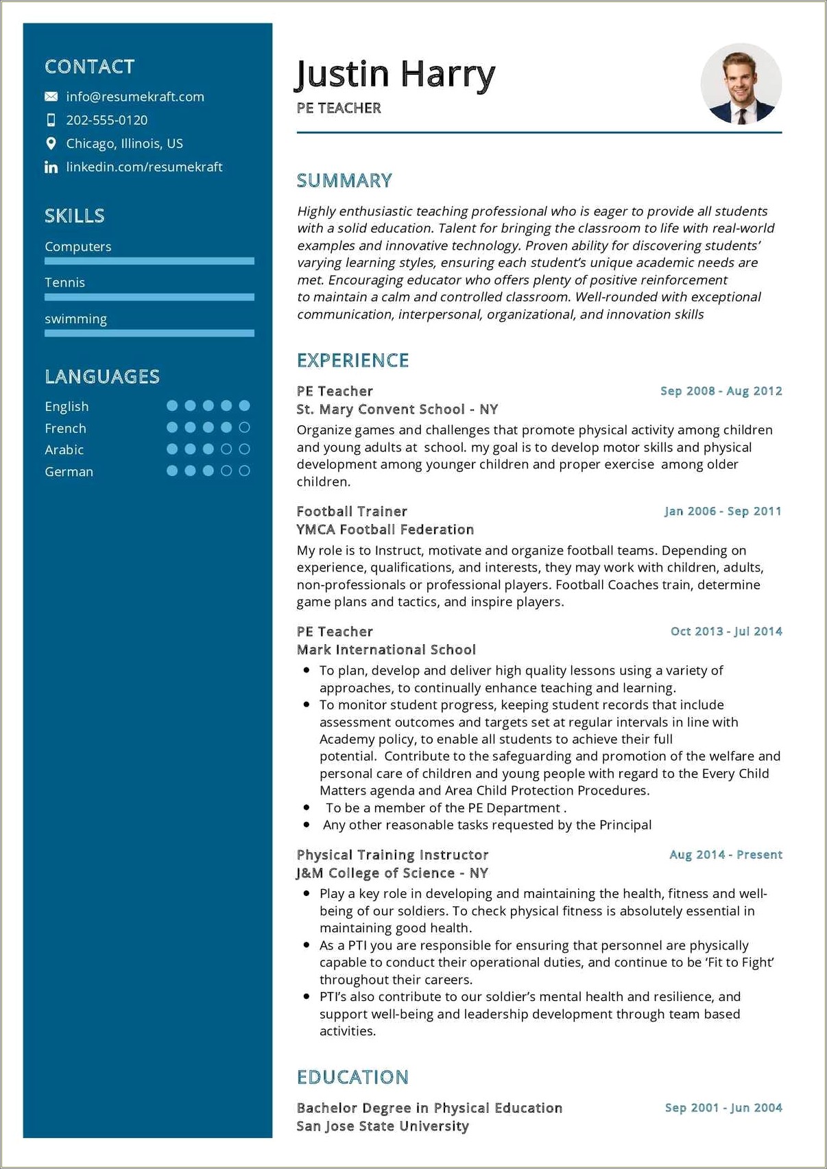 Resume For Science Teacher With No Experience