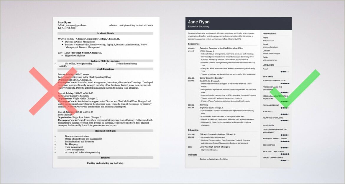 Resume For Secretary In A School