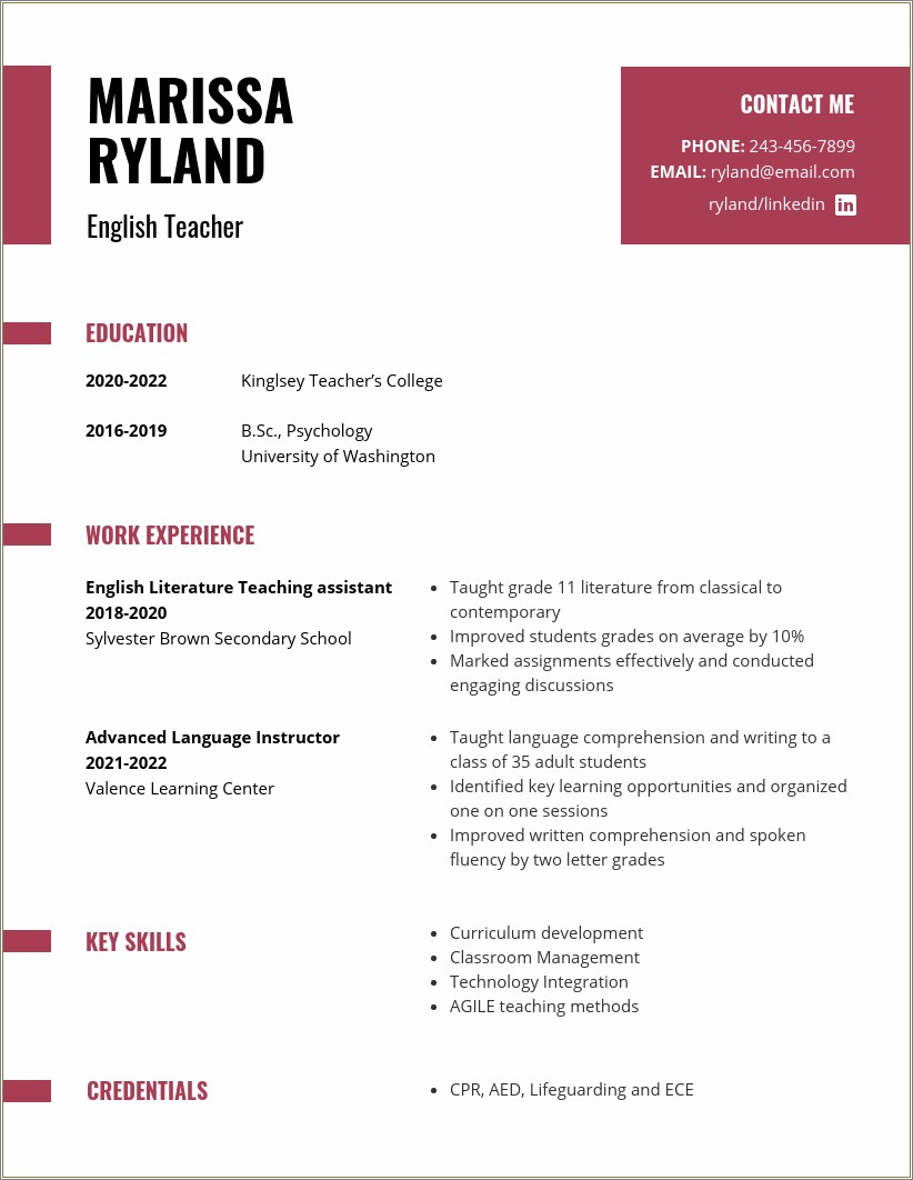 Resume For Students Still In School