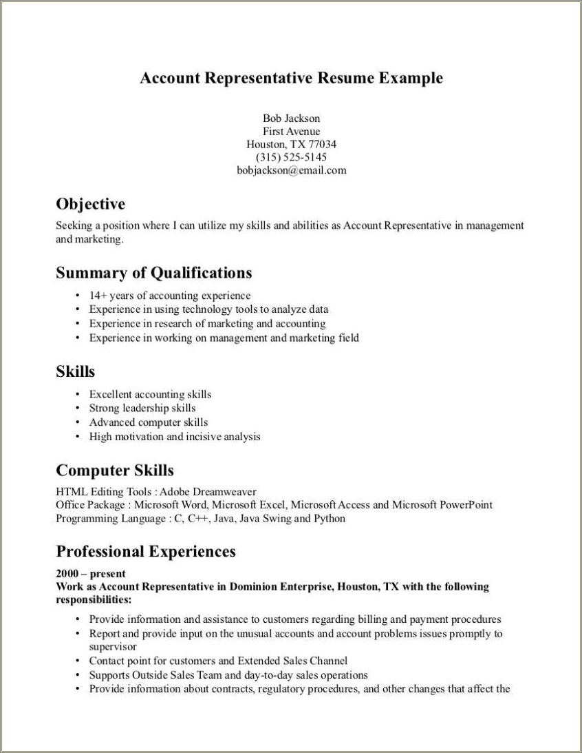 Resume For Supervisor Position With No Experience