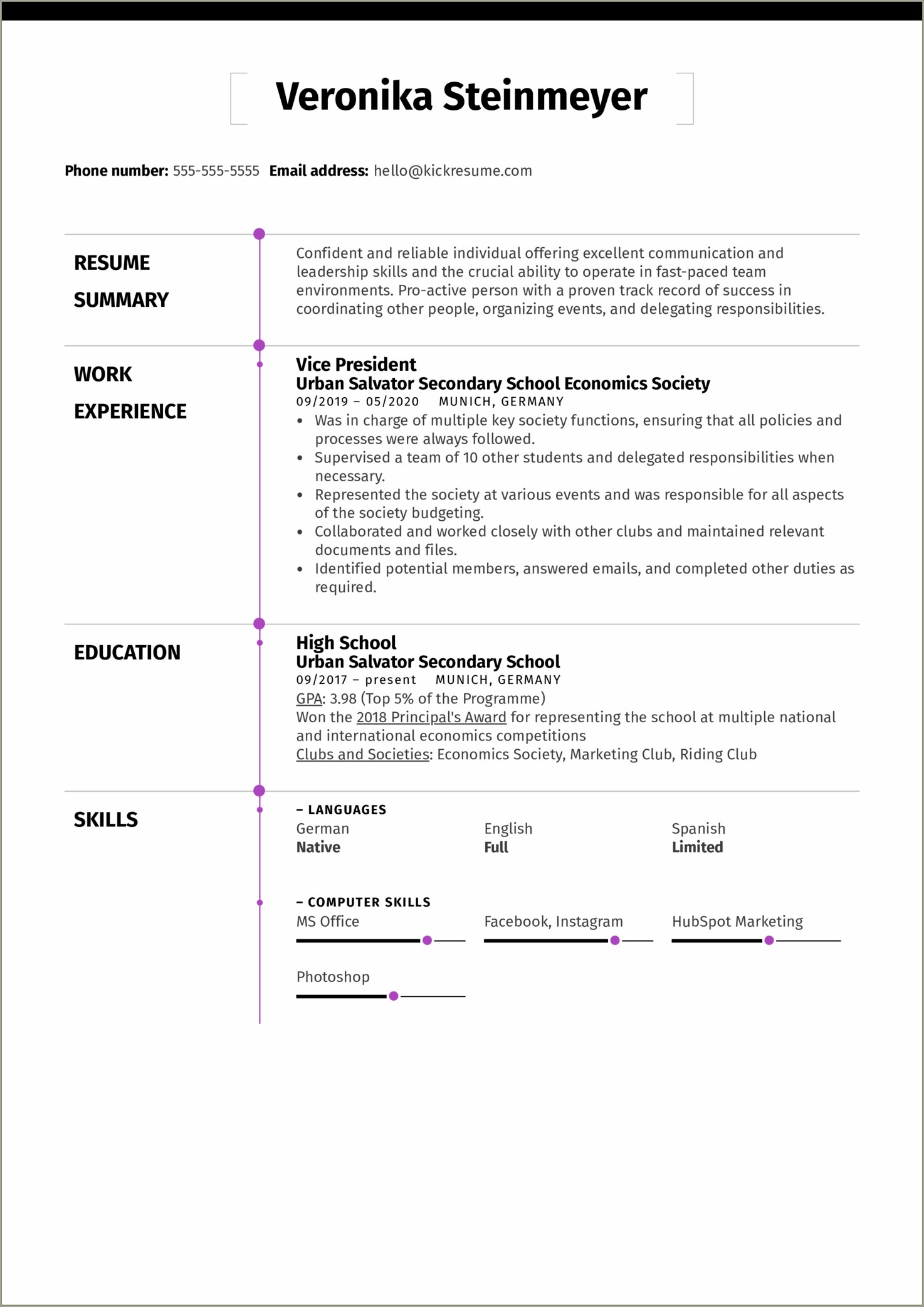 Resume For Teen Student First Job