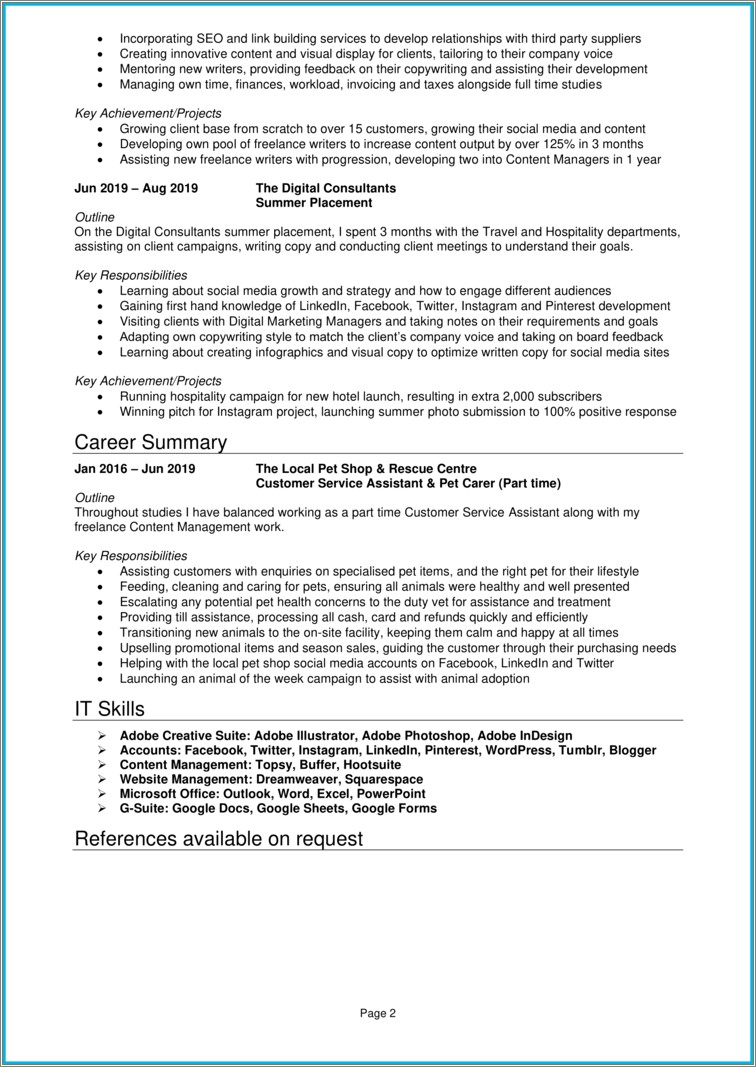 Resume Format For 3 Year Work Experience People