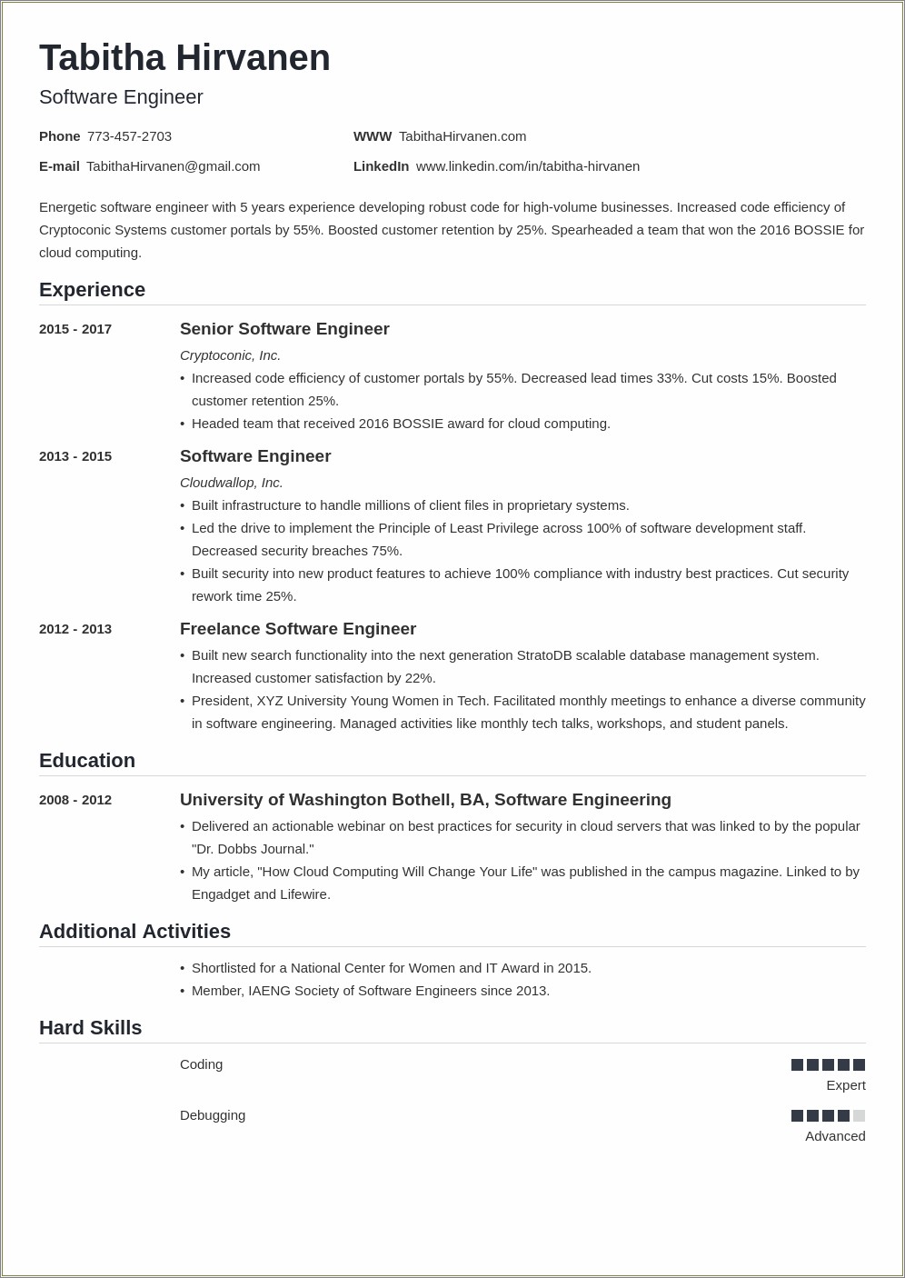 Resume Format For 3 Years Experience Engineer