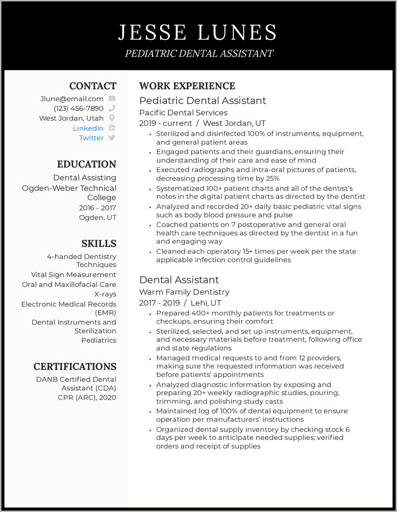 Resume Format For Entry Level Jordan Example