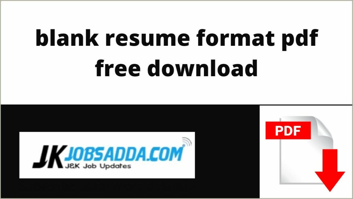 Resume Format For Government Job In India Pdf