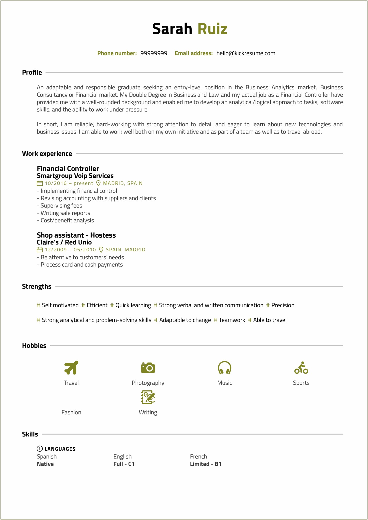 Resume Format For Job Application Abroad