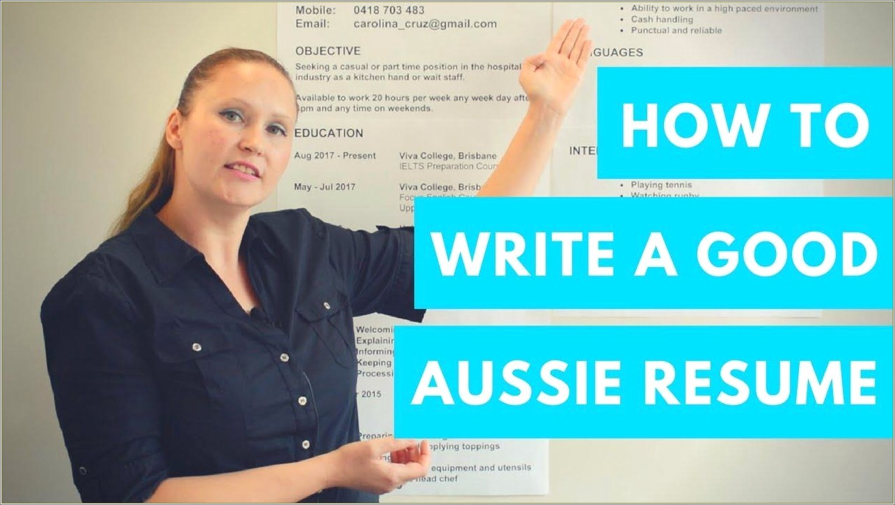 Resume Format For Jobs In Australia