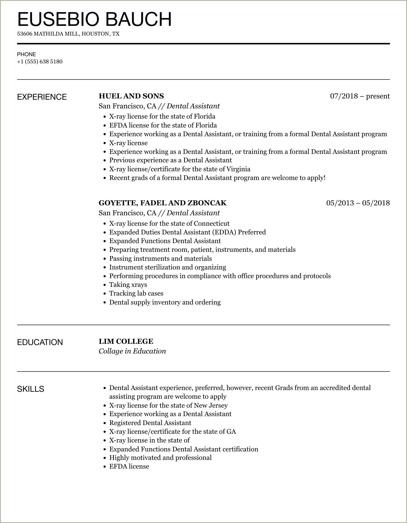 Resume Format For Jobs In New Jersey