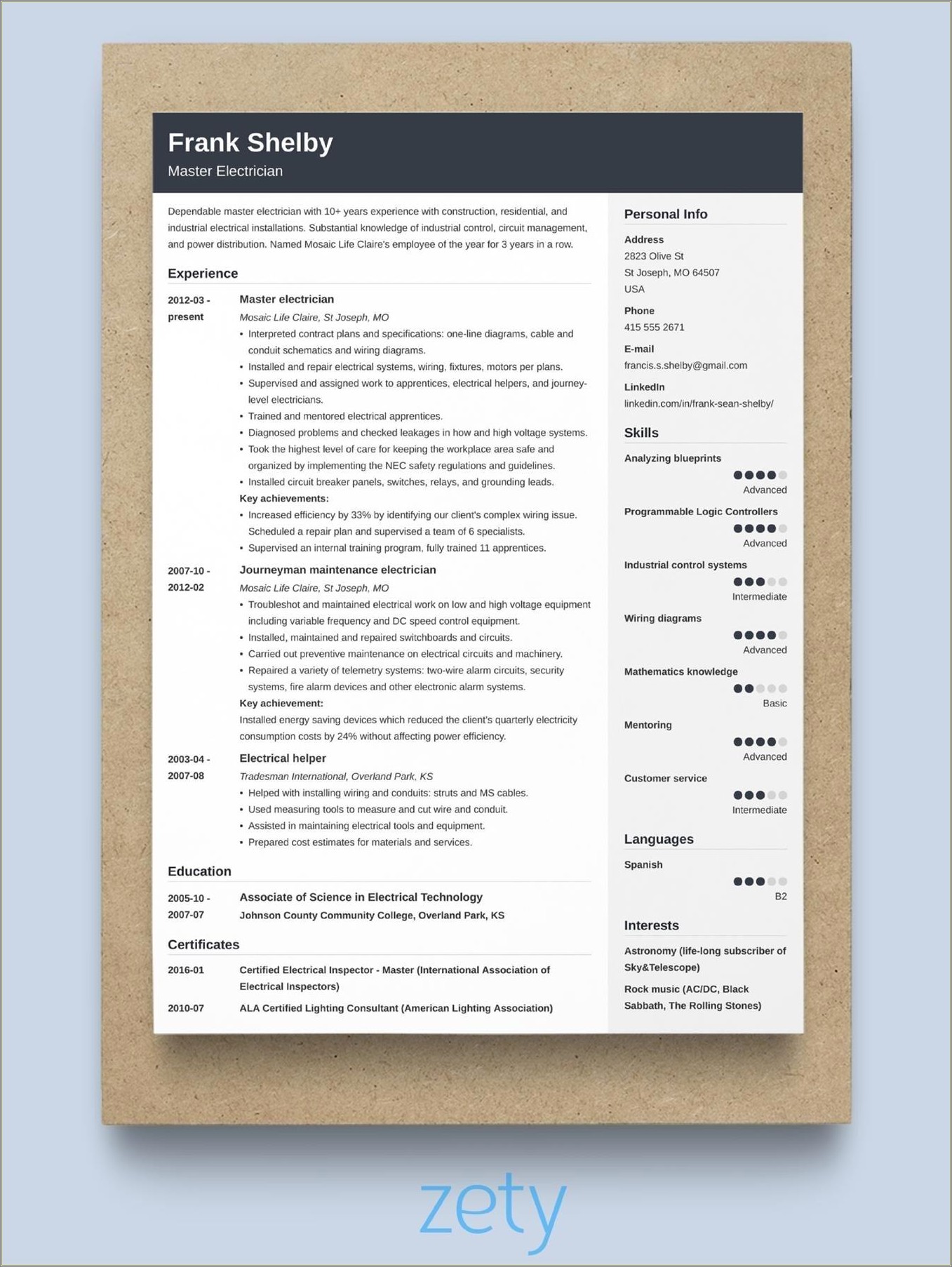 Resume Format For Long Work History