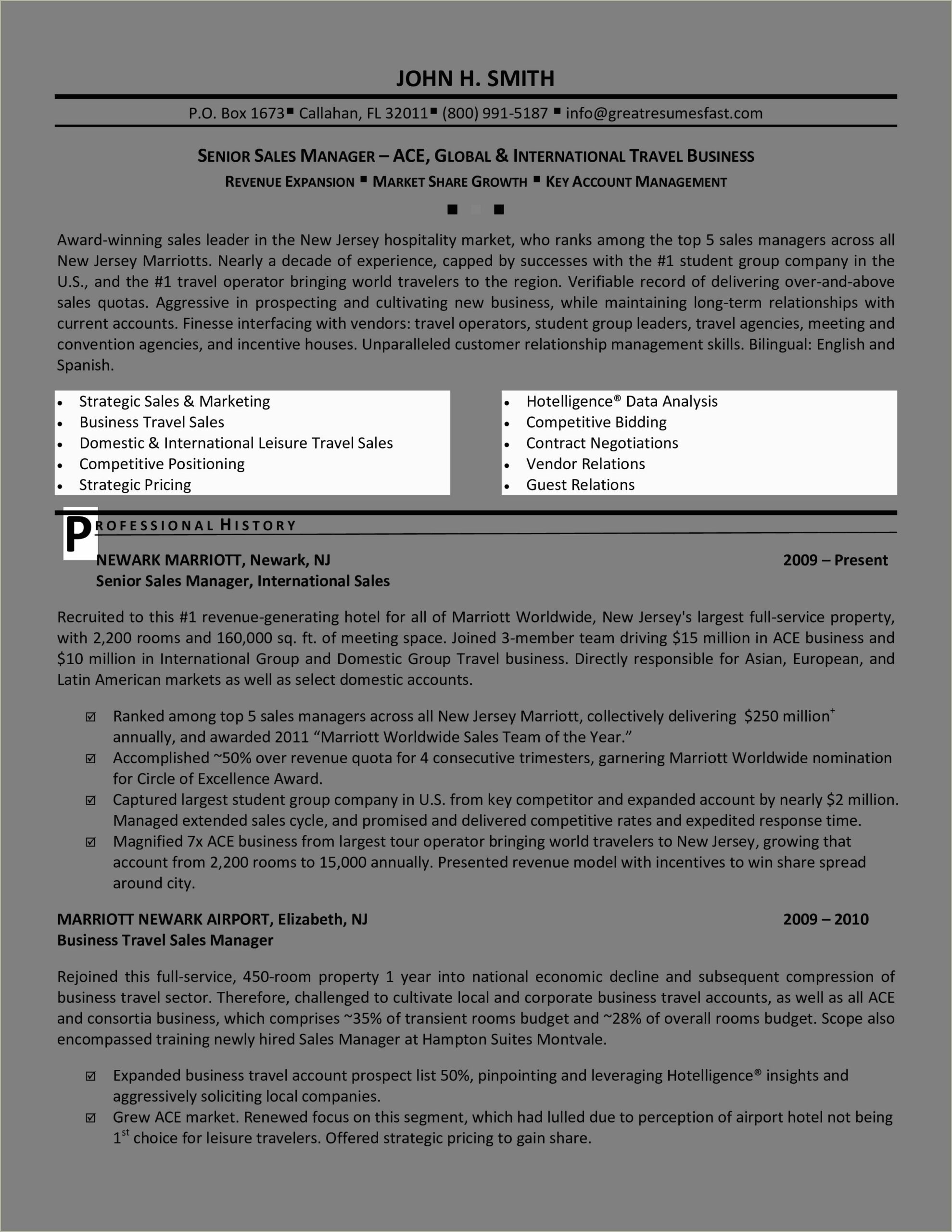 Resume Format For Pharma Marketing Manager