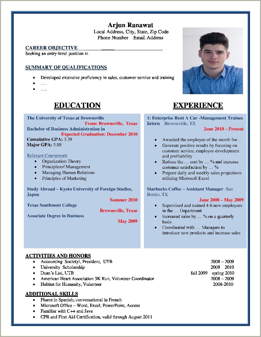 Resume Format For Radio Jockey Free Download