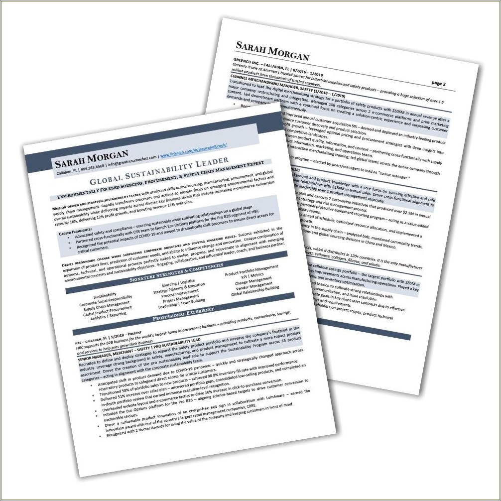 Resume Format For Supply Chain Management