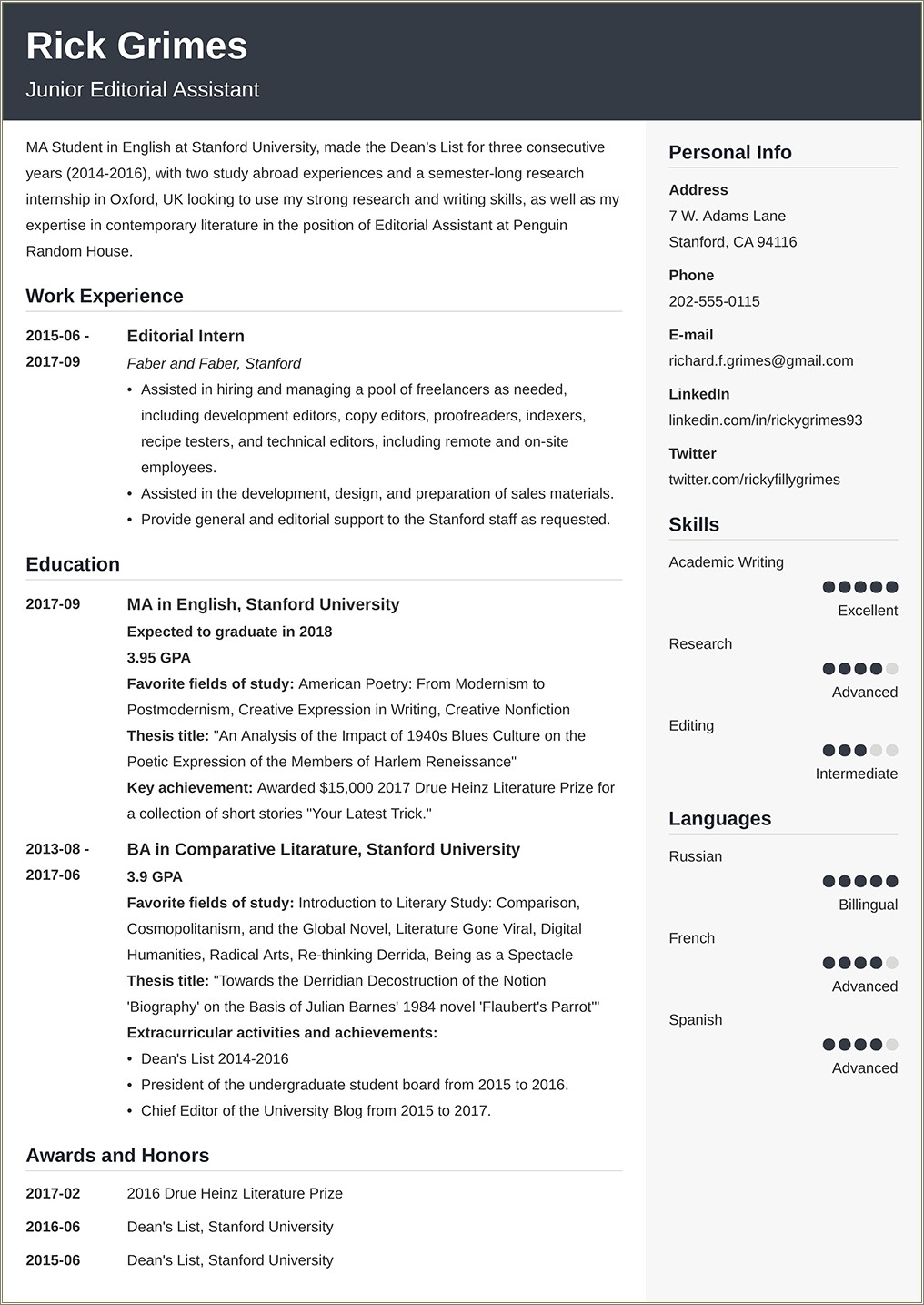 Resume Format For Working Several Jobs At Once