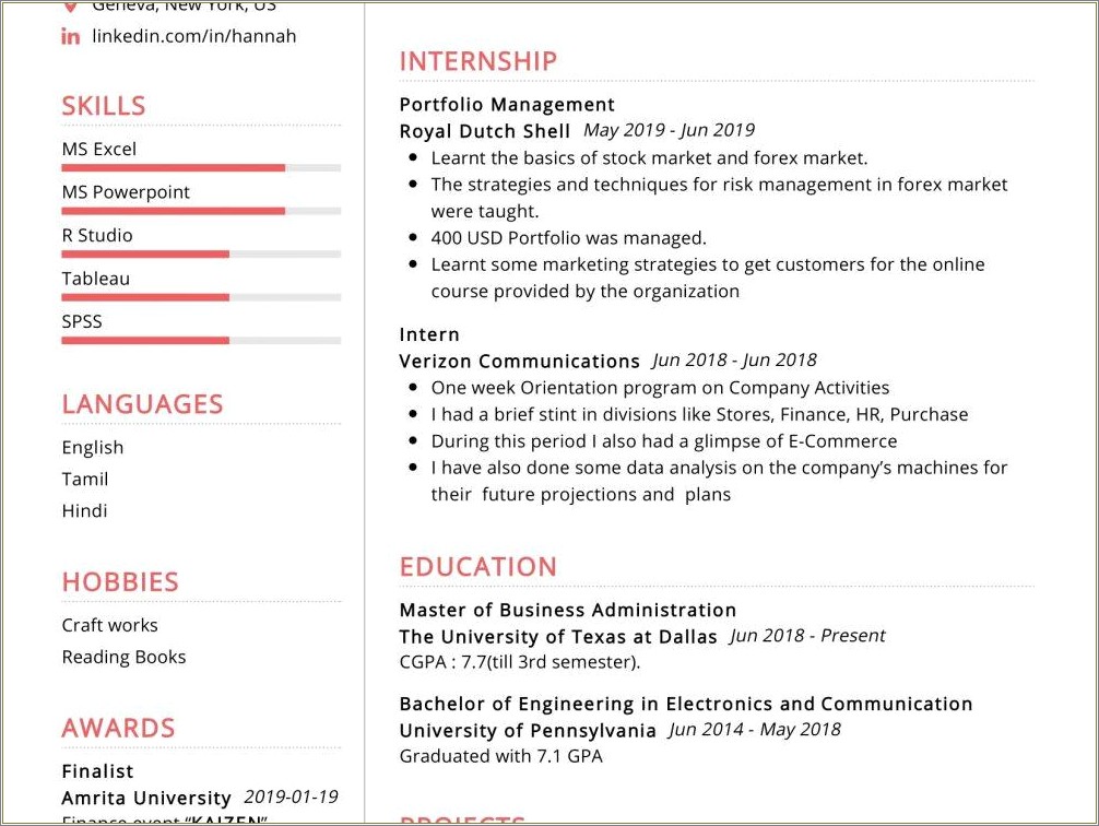 Resume Format In Word For Mba Freshers