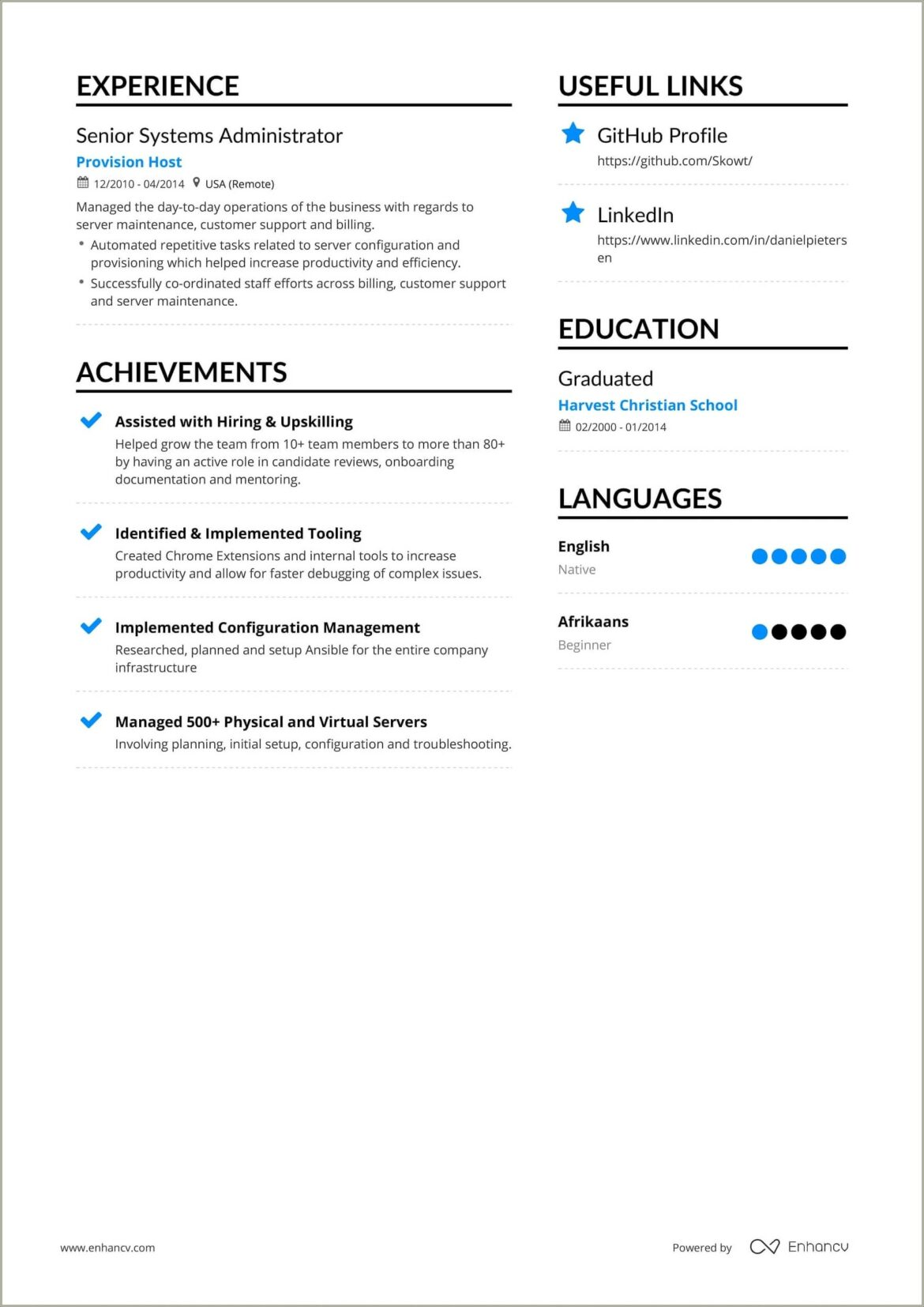 Resume Format With Many Years Of Experience