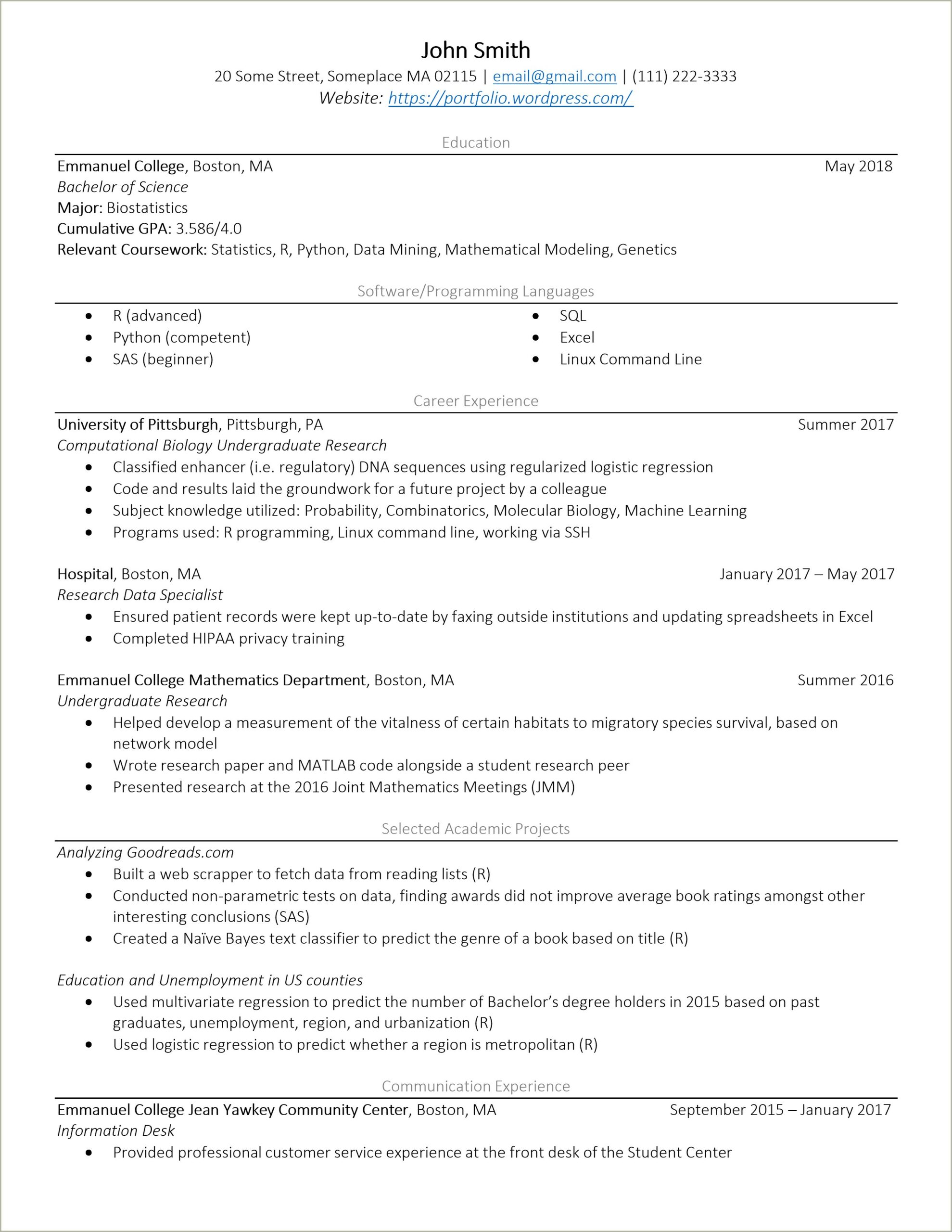 Resume Headline For Data Entry No Experience