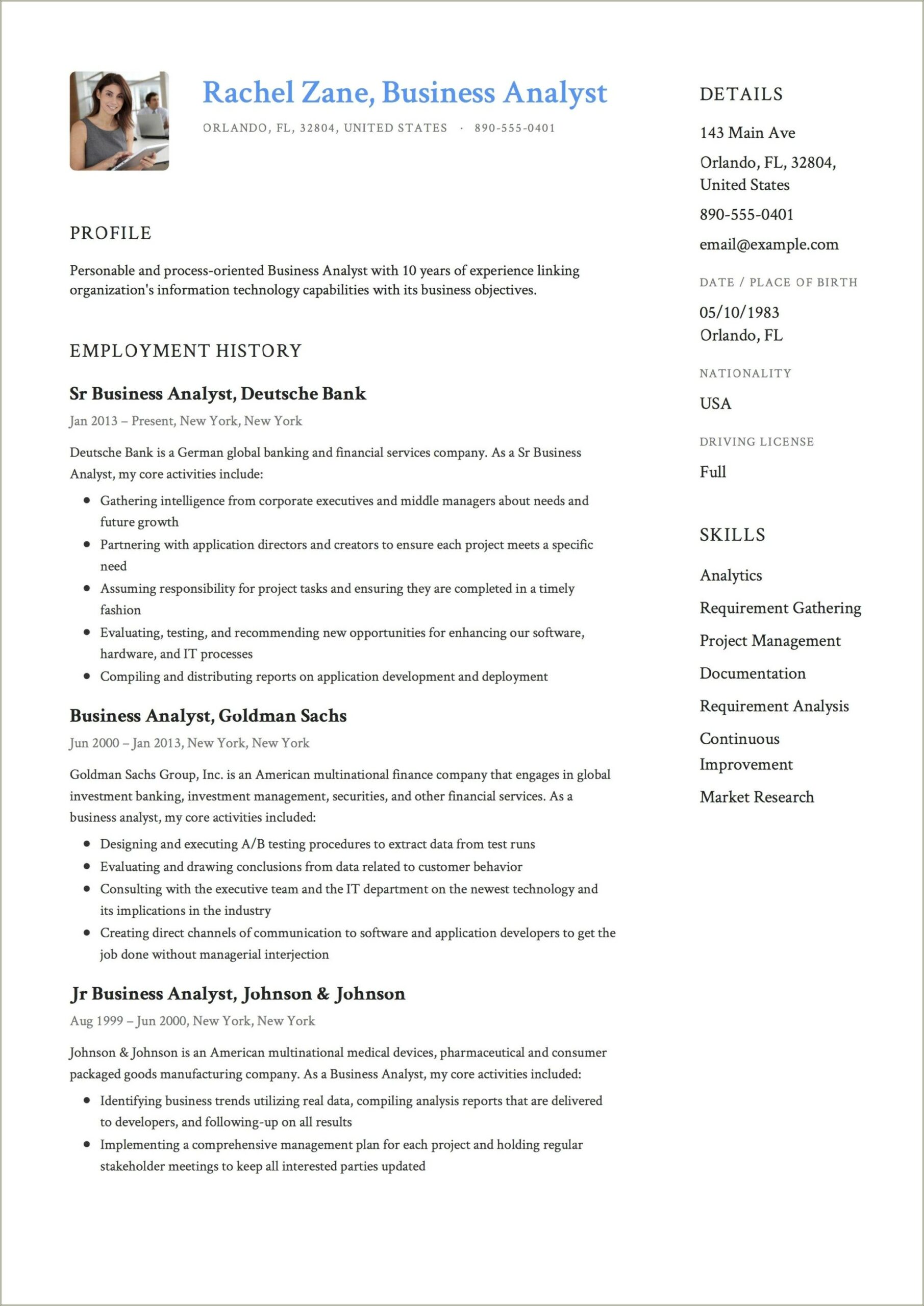 Resume Highlights For Business Intelligence Manager