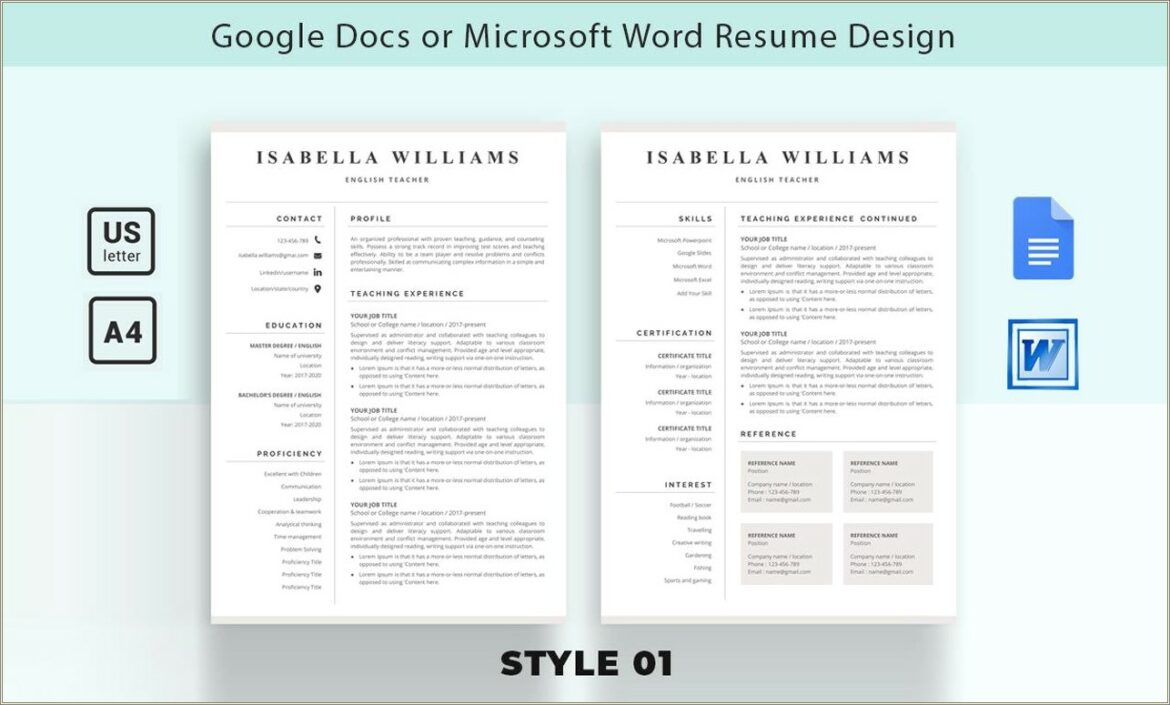 Resume In Google Docs Vs Word