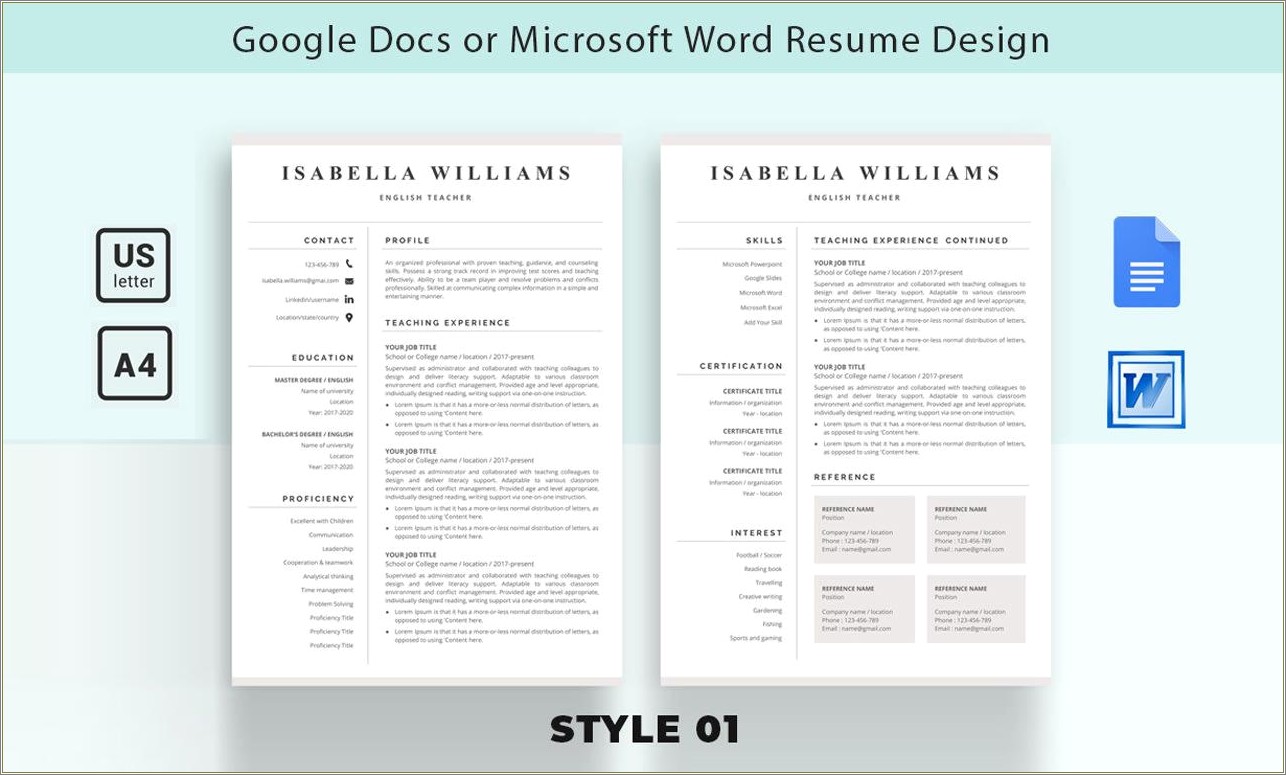 Resume In Google Docs Vs Word