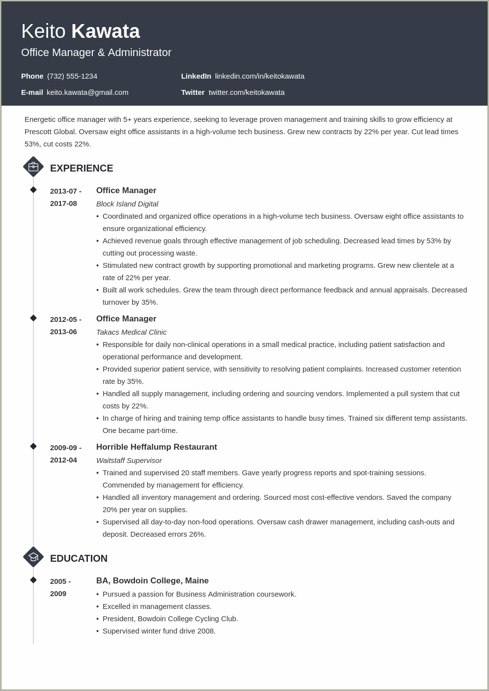 Resume Job Description Examples Assistant Office Manager