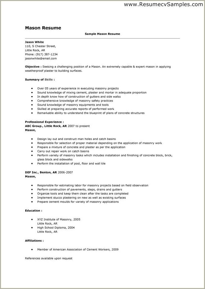 Resume Job Description For Floor Installer