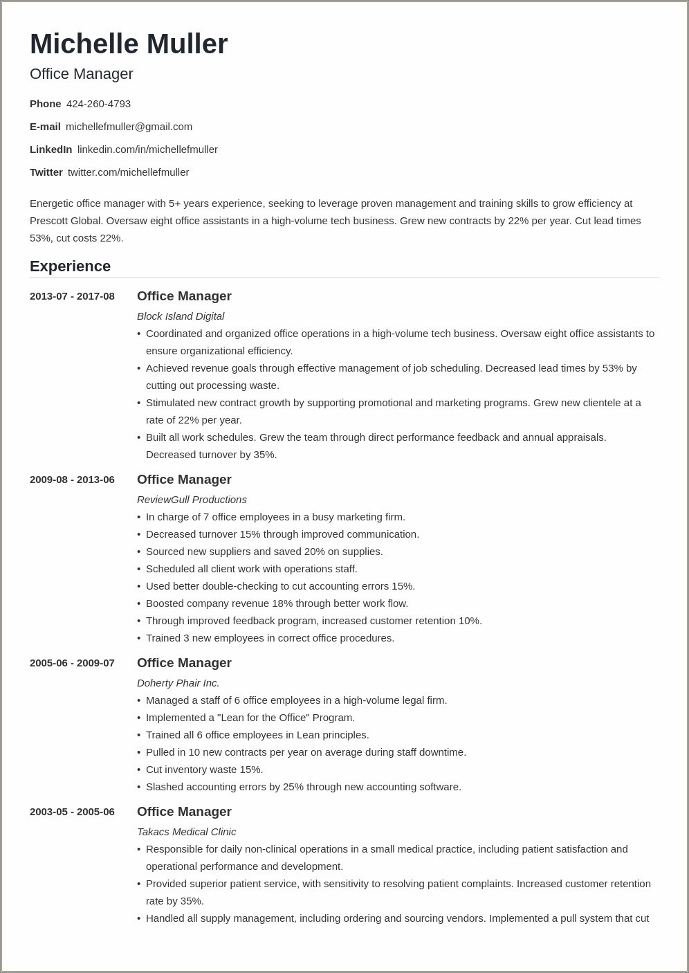 Resume Job Description Goes To Second Page