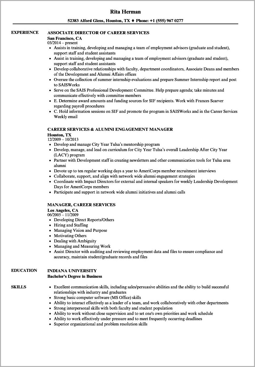 Resume Lafayette College Samples Career Services