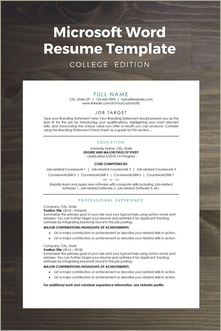 Resume Layout That Will Fit The Most Words