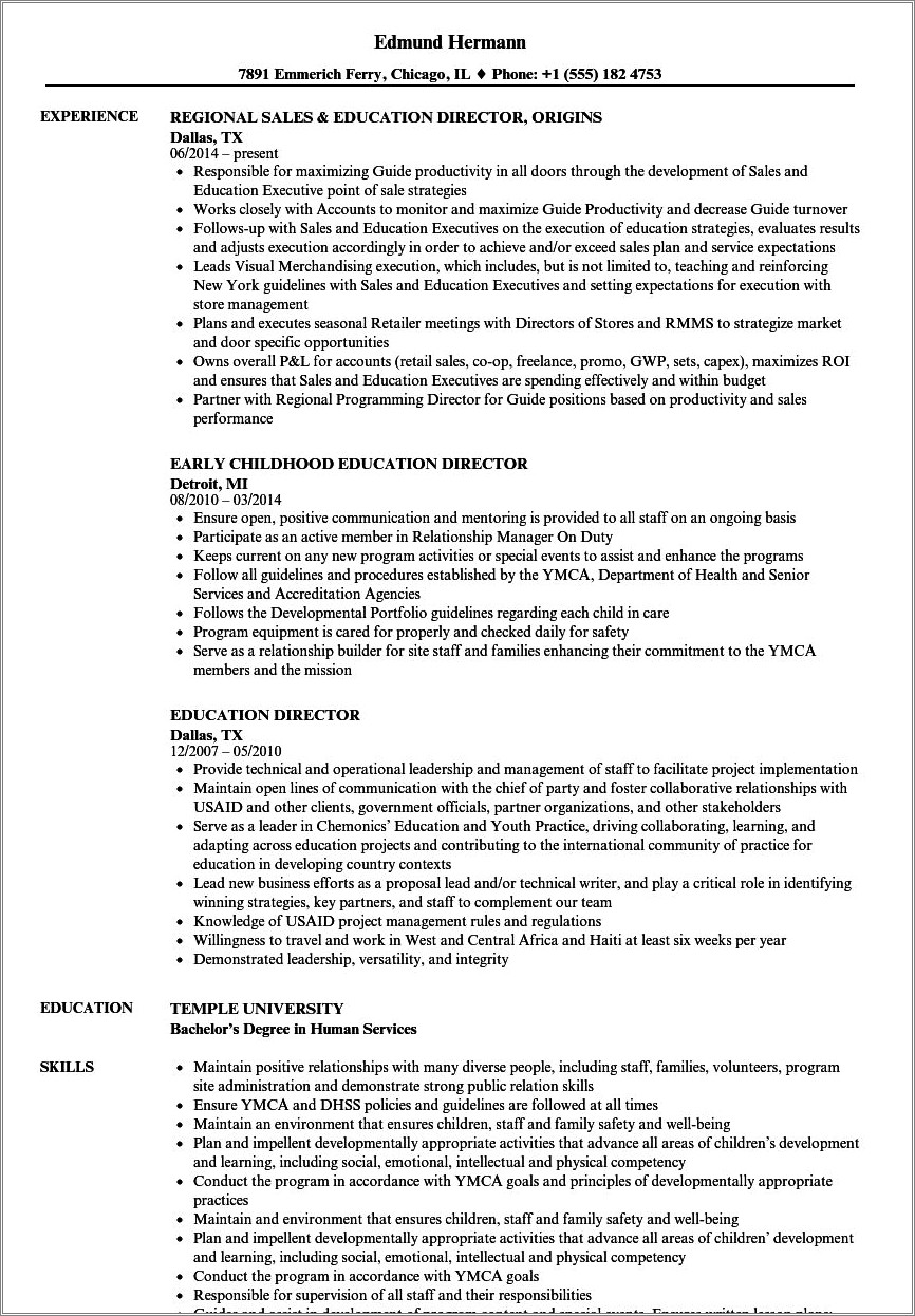 Resume Lead With Education Or Experience