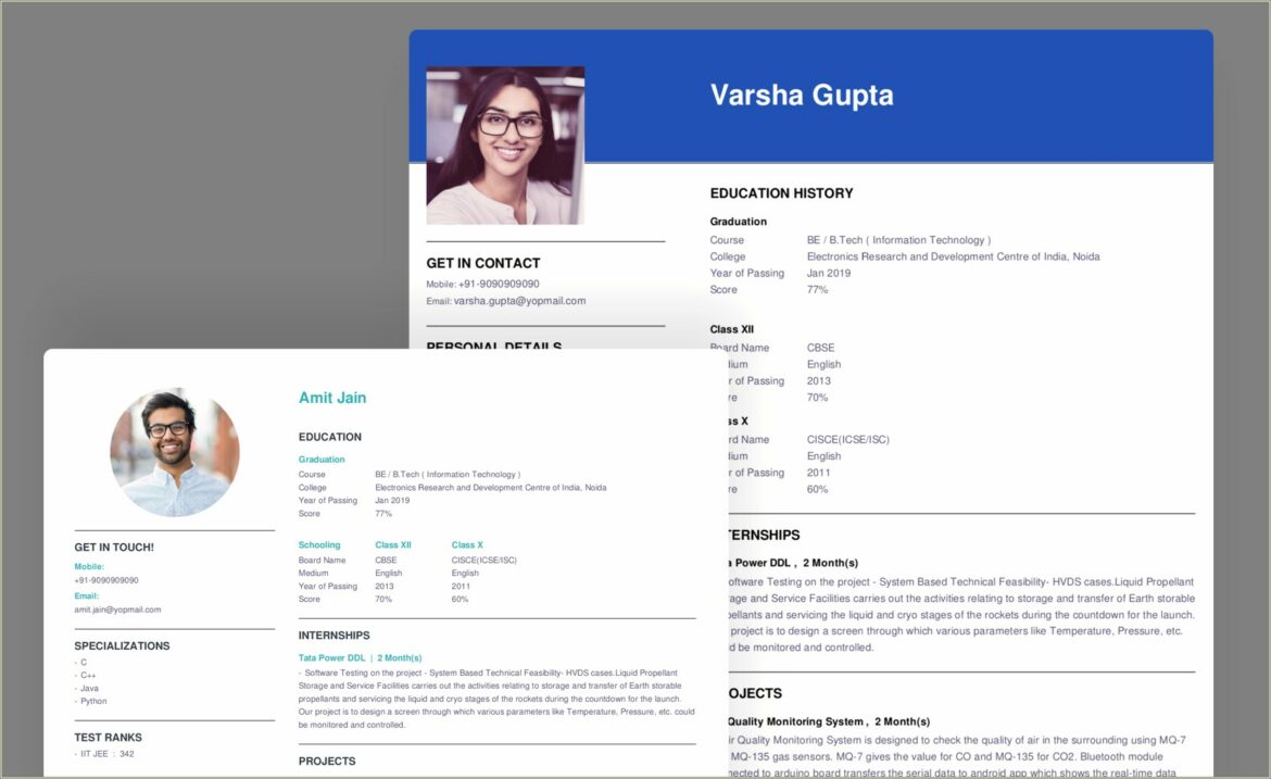 Resume Maker Online Free For Freshers