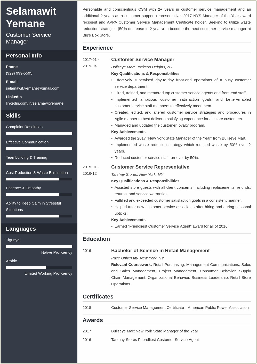 Resume Objective Examples Customer Service Manager