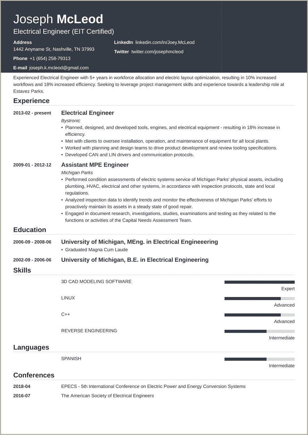 Resume Objective Examples For Electrical Engineer