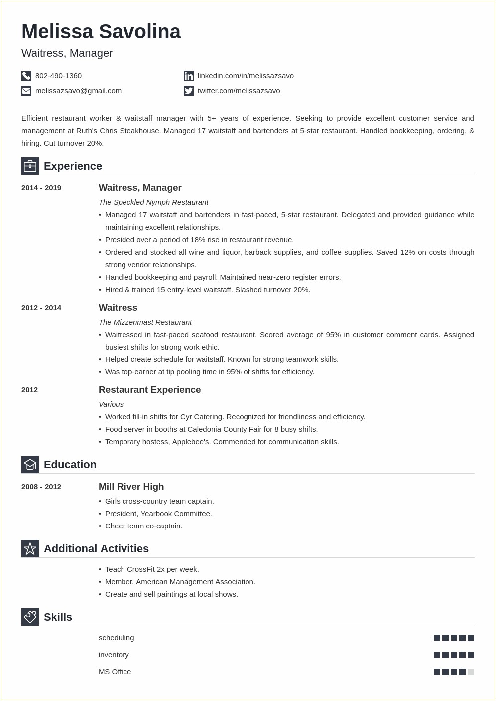 Resume Objective Examples For Fast Food Cashier