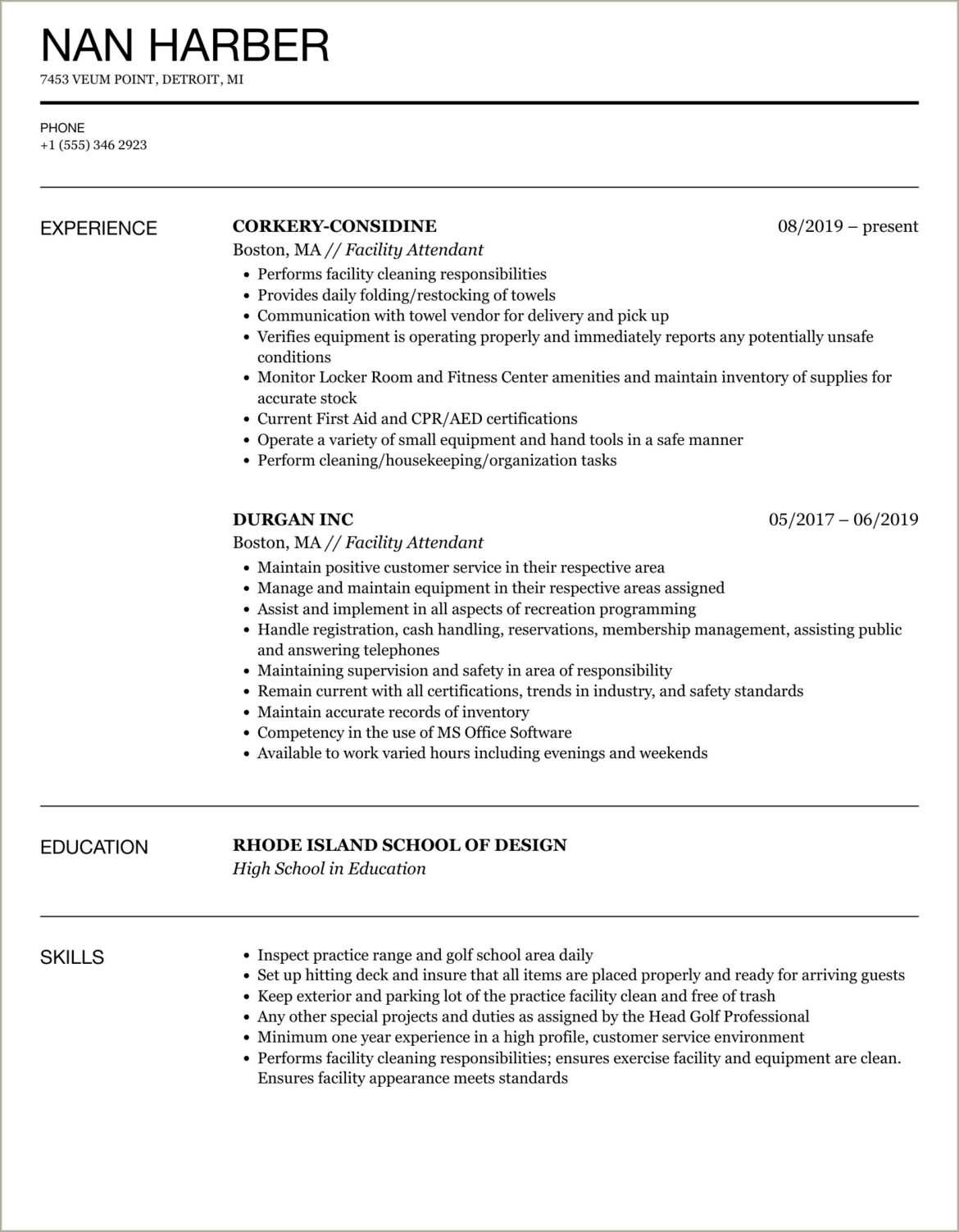 Resume Objective Examples For Government Facility