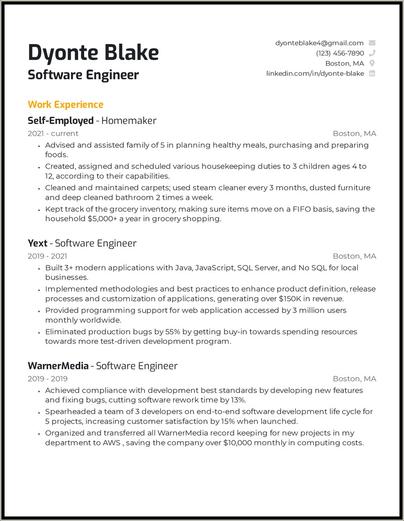 Resume Objective Examples For Re Entering Workforce
