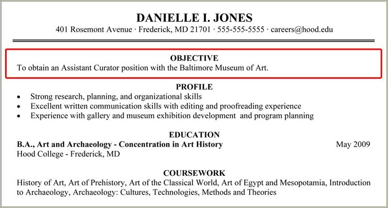 Resume Objective Examples For Summer Job
