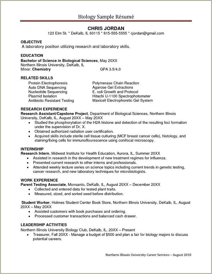 Resume Objective For A Research Position