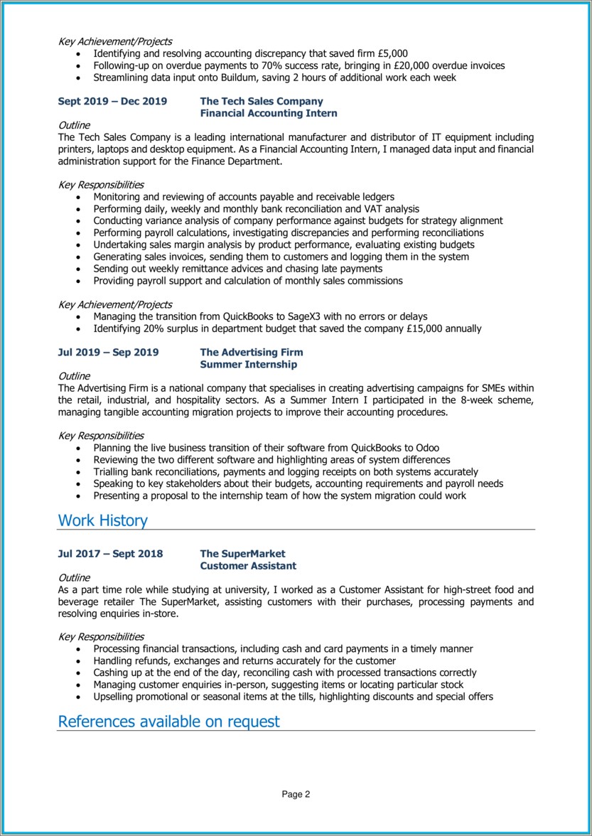 Resume Objective For Accounting Fresh Graduate