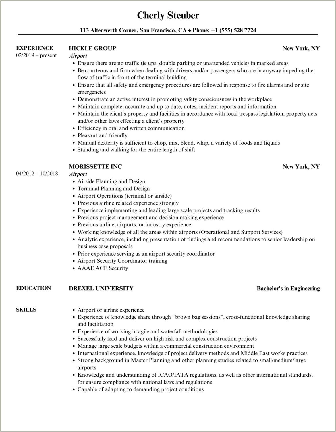 Resume Objective For Airline Baggage Handler